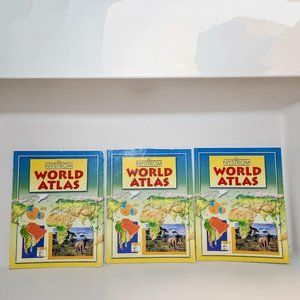 3x Atlas Bundle Maps Books Book Globe Map Social Studies 3 Books Set Pack Lot